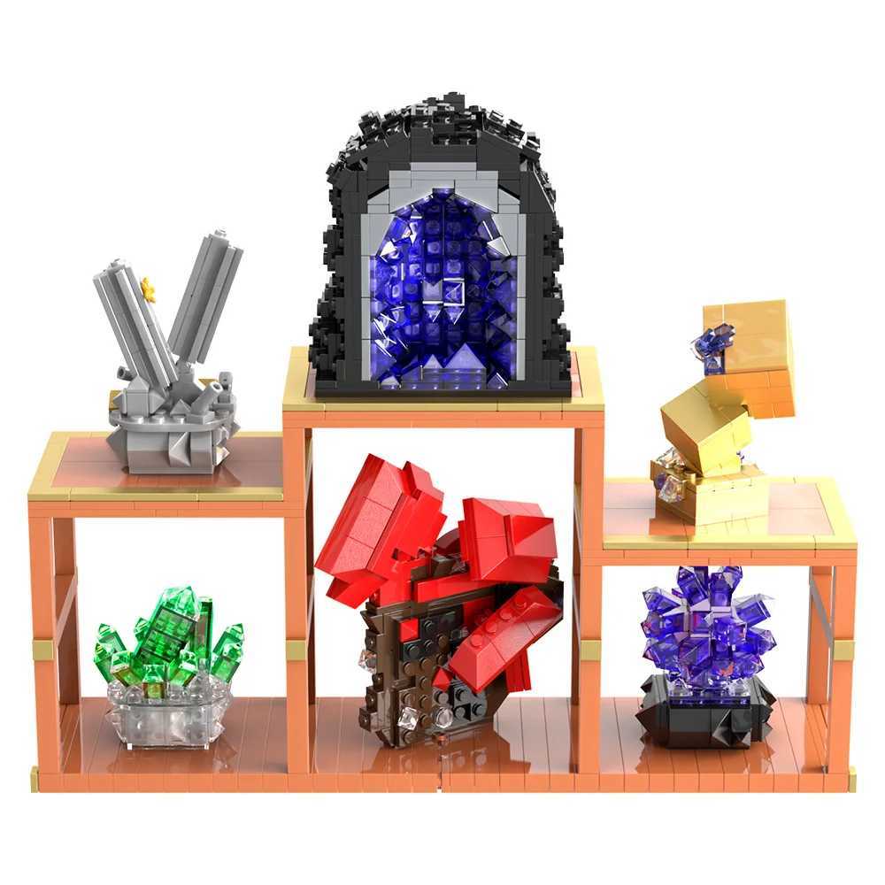 MOC Crystals Building Blocks Sets Amethyst Off Crystal Decor Gemstone Ore Quartz Crystals Bricks Toys Adt Gift Wealth Tower C251203