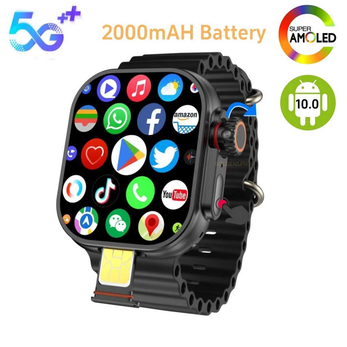 GOLDENSPIKE CD12 Touch Encoder Smartwatch 226 inch Amoled Smart Watch 180 Rotary Camera 2000Mah Battery GPS WIFI Global Call C251203