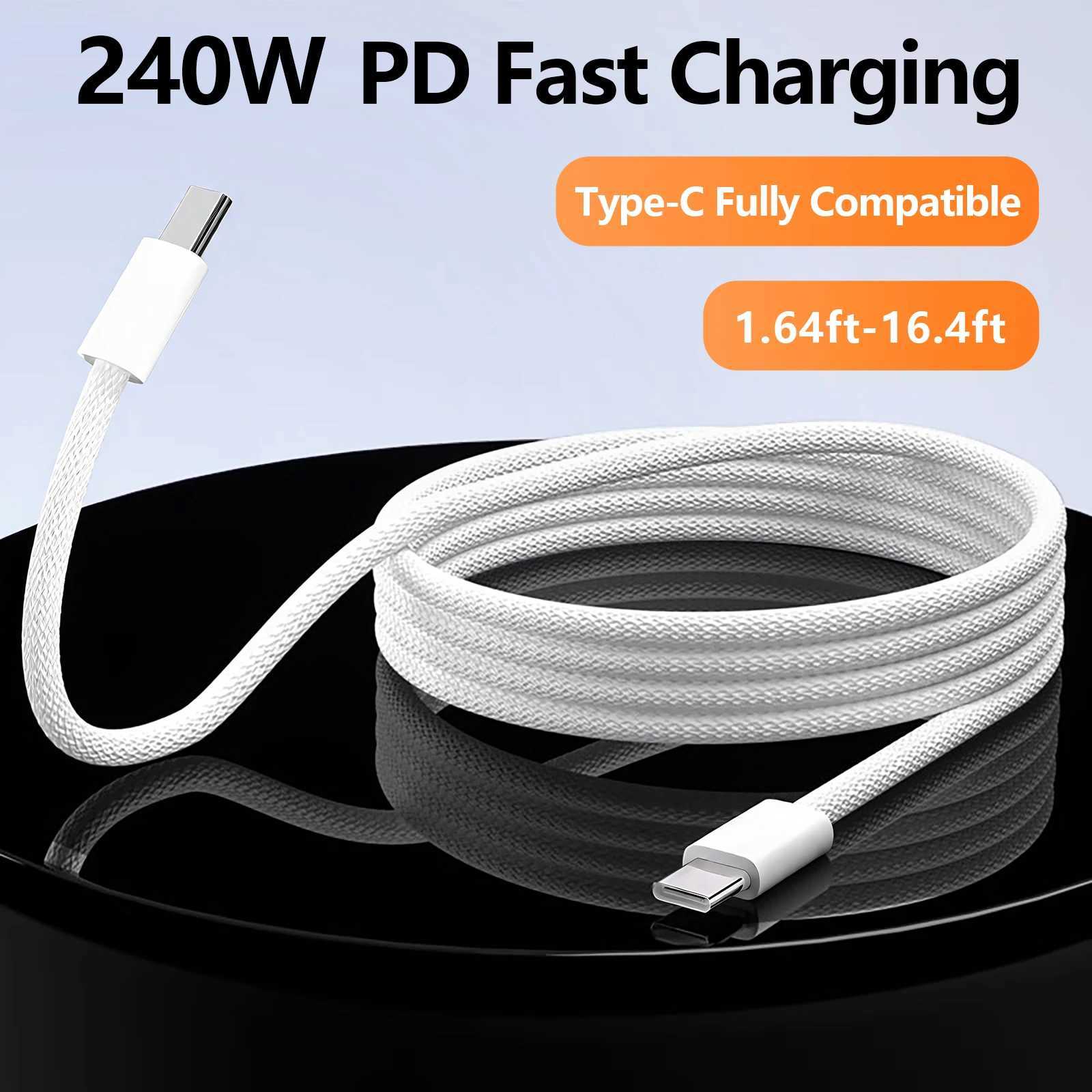 USB C to USB C Cable240W Fast Charging Charger Cord Braided Charger Cable for iPhone 16/15 Pro /Laptops/iPad/Switch etc C251203