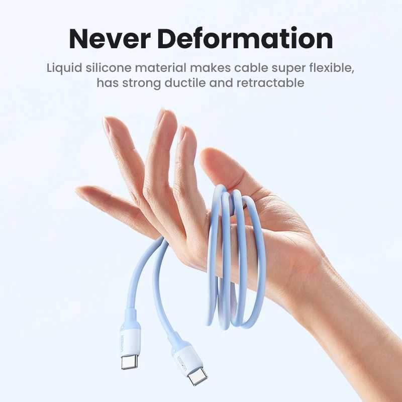UGREEN 60W 100W USB C To Type C Cable PD Fast Charging Charger Cable For book Liquid Silicone USB Cable C251203
