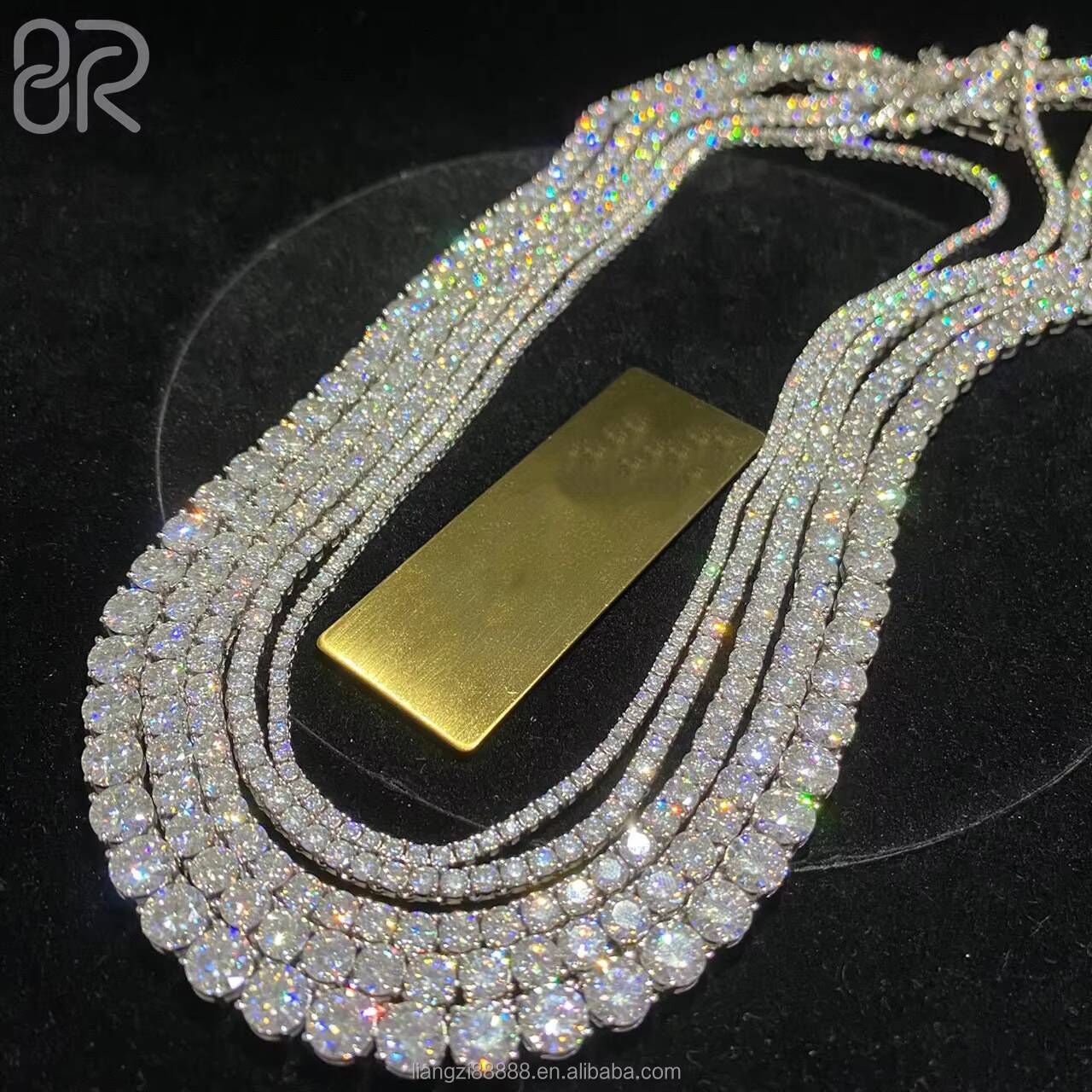Wholesale Lab Grown Tennis Necklace High Quality Round Brilliant Cut Diamond 925 Silver Hip Hop Chain Fine Jewelry