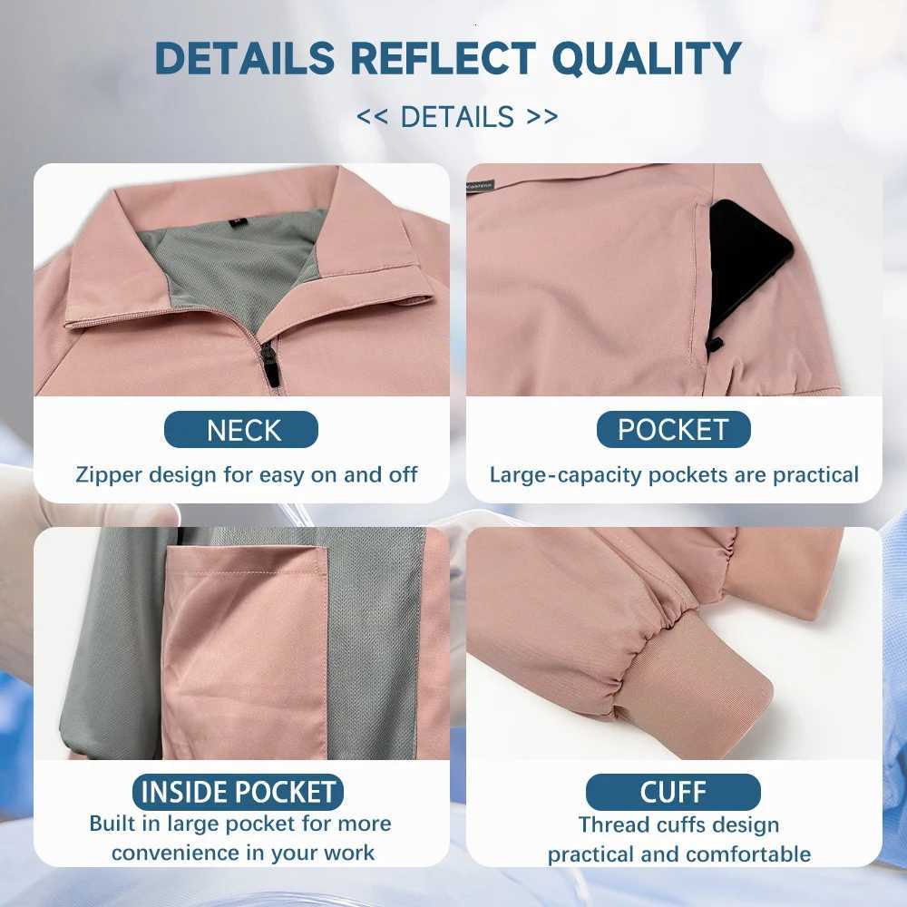 New Nurse Nursing Work Jacket Autumn Winter Warm Out Coat Women Mens Medical Sweatshirts Long-sleeved Scrubs Top Streetwear X251203