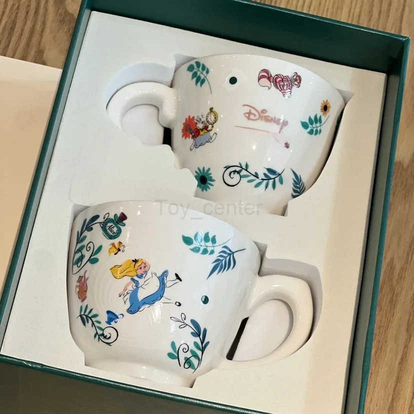 Disney New Original Alice In Wonderland Cheshire Cat Thermos Mug Top Sippy Cup Cute Cartoon Stainless Steel Sliding Cover H251203