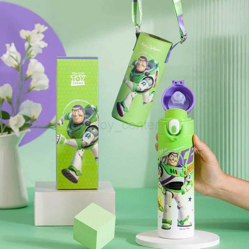 Disney New Series Cute Buzz Lightyear Student Simple Trend Cartoon Anime Pattern Portable Storage Large Capacity Thermos Mug H251203