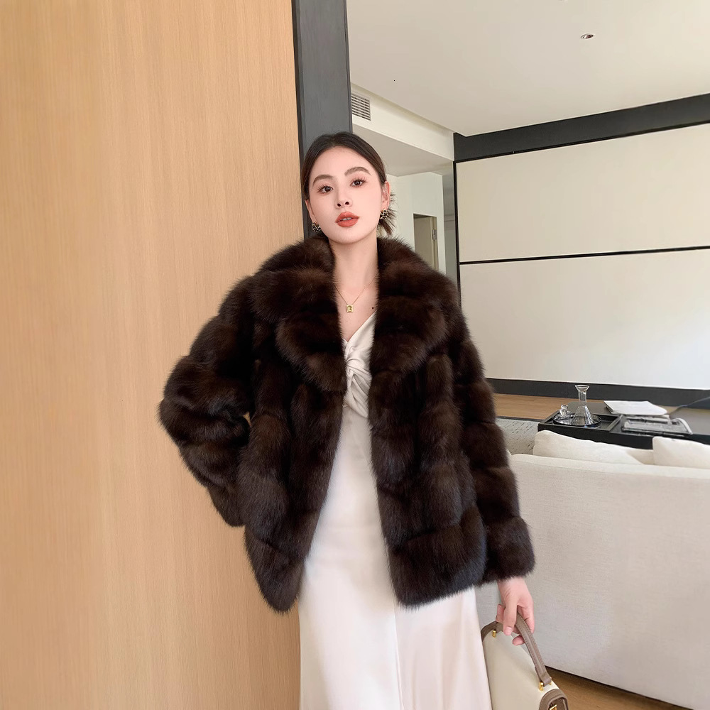 Thick Warm Outerwear Natural Real Fox Fur Coat Women Winter Warm Fur Jacket Plus Size Outwear Female Vest Coats Beig 241121