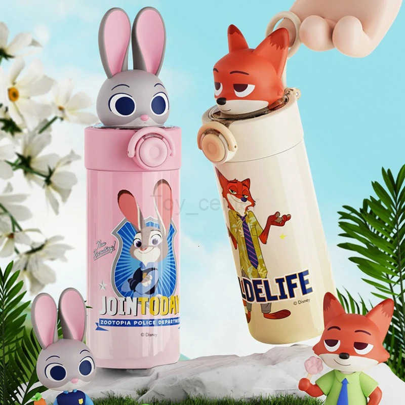 Disney 450ml Stainless Steel Elastic Lid Insulated Cup Thermos Cup Stitch Lotso Coffee Cup with Straw Portable Cute Car Cup Gift H251203