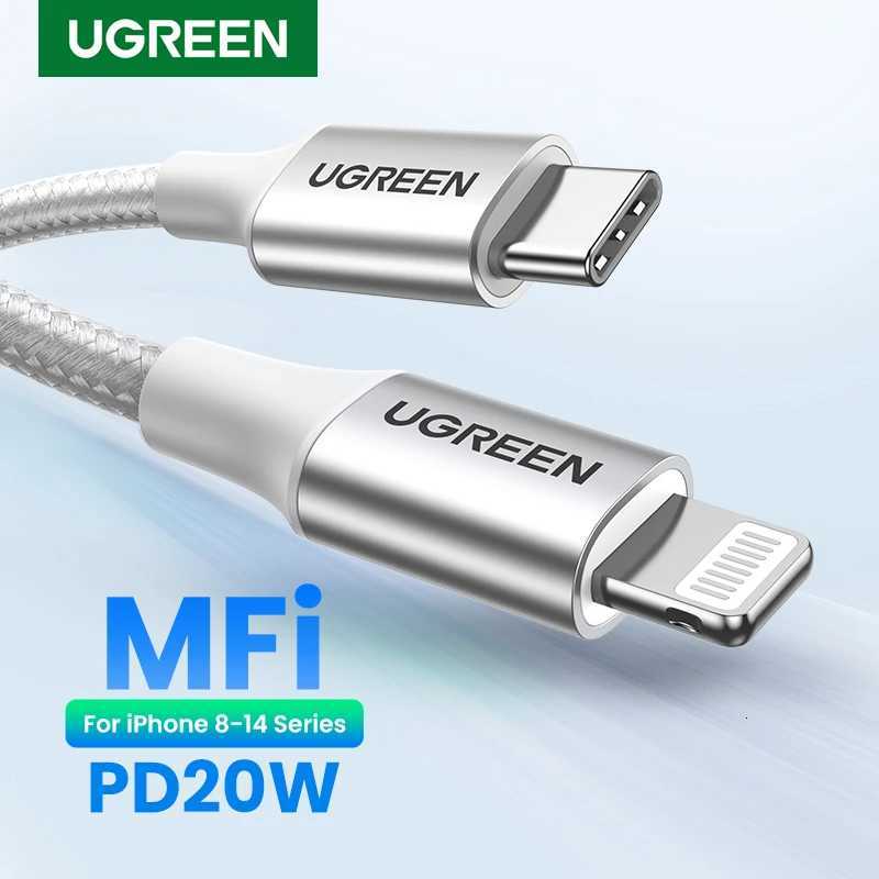 UGREEN MFi 20/30W USB Type C to Lightning Cable for iPhone 14 Pro Max 13 12 Plus Mini PD Fast Charging Cable for iPad 1m 2m C251203