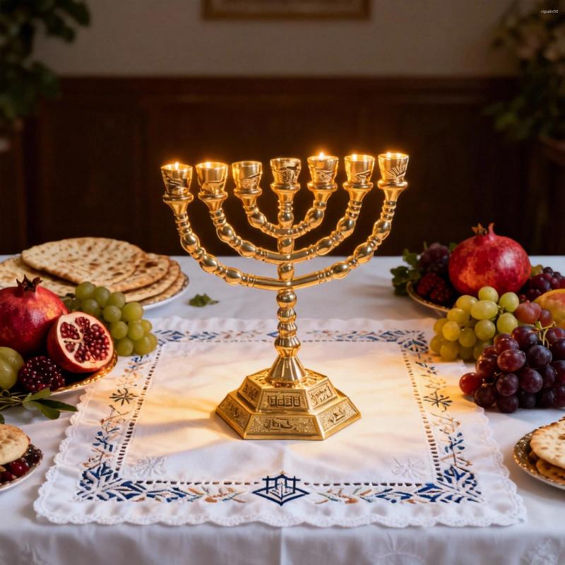Candle Holders -Branch Menorah Religious Holder Vintage Candelabrum For Home Dining Table Desktop Decoration Gift H260310