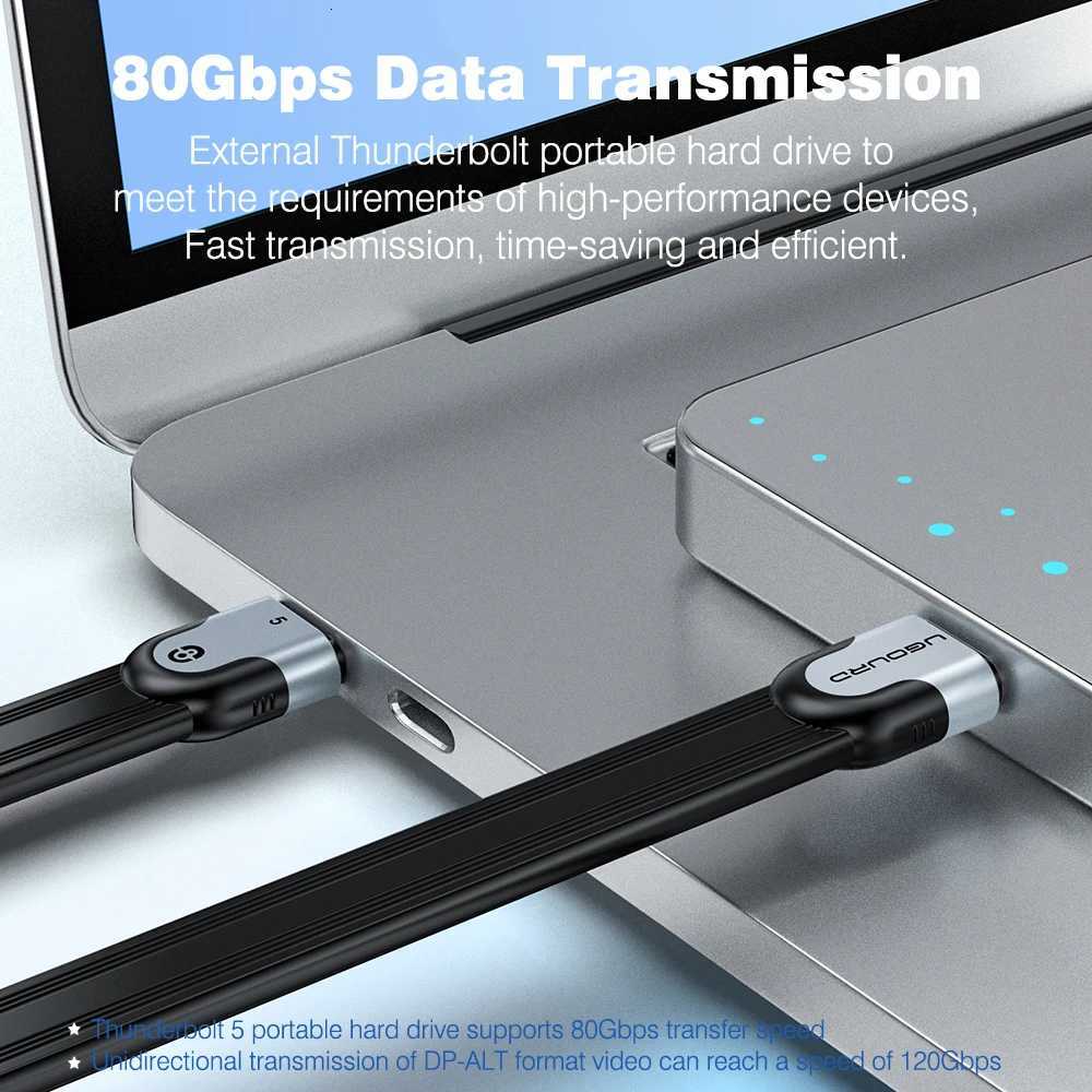 Thunderbolt5 80Gbps Cable USB5 USB 40-V2 Type-C Thunderbolt 015m 1m 240W Fast Charging Cable For SSD Enclosure USB-C Dock Hub C251203