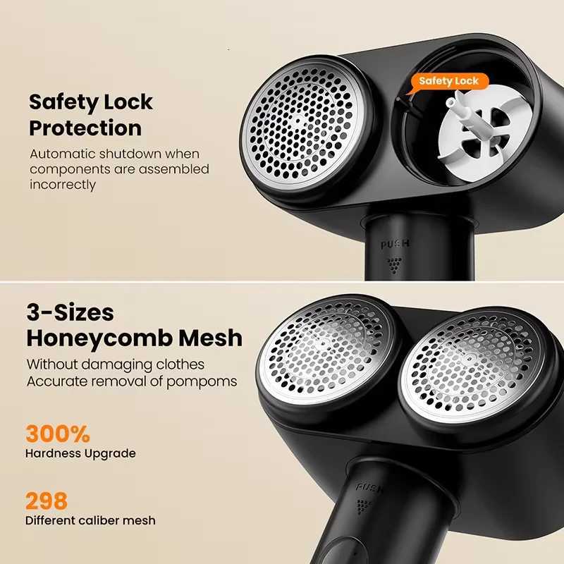 GAIATOP Fabric Shaver Larger Rechargeable Lint Remover Electric Lint Shaver with LED Display and Double Head with 6-Blades 3- M251203 - view 5