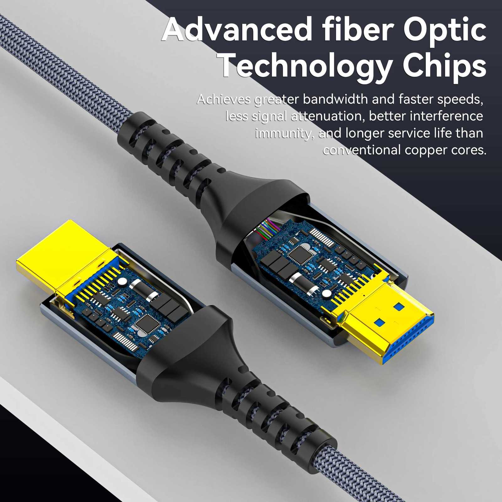 8K 21 Fiber Optic Cable 8K60Hz 4K120Hz Cable Dynamic HDR/eARC/HDCP 23 Cpatible with TV/PS5/-ray C251203