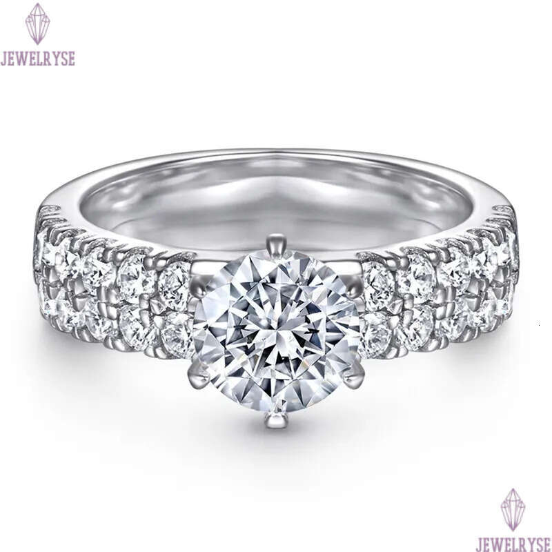 1ct round diamond ring designer for woman wed luxury 925 sterling silver white full 5A zirconia engagement wedding rings anniversary jewelry women gif