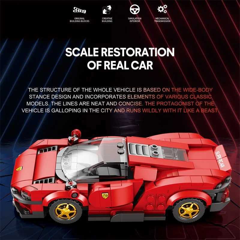 Super Sport Car Building Blocks Ci Speed Vehicle Car Model Desktop Ornaments DIY Assembly Brick Toys Holiday Gift For Children C251203