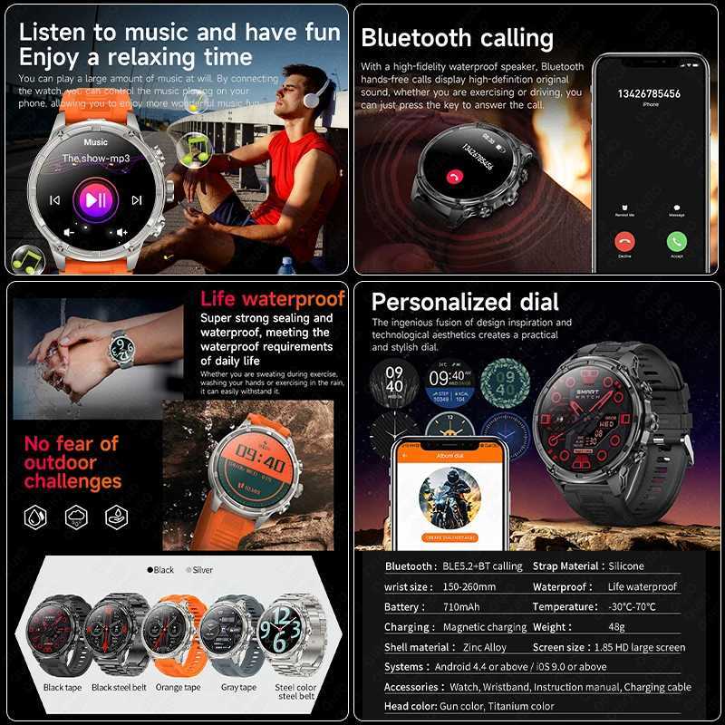 For GPS Track Smart Watch Men 185-Inch tra HD AMOLED Sn 710 Mah Battery Call SmartWatch 2025 New C251203