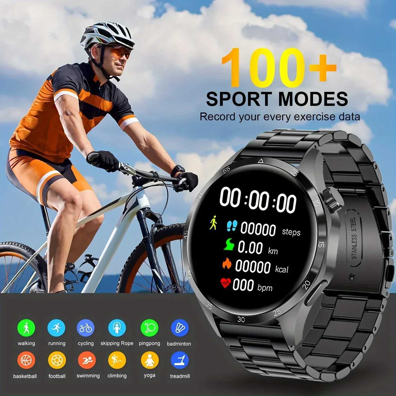 Smart Watch Men Watch 4 Pro AMOLED HD Sn Health Monitoring Call Smartwatch Mens Watche For IOS Android 2025 Ne C251203