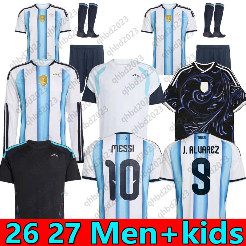 S-4XL 2026 Argentina Soccer Jerseys Messi DE PAUL L.MARTINEZ KUN AGUERO DYBALA DI MARIA Maradona TAGLIAFICO national team 26 27 football men Training men kids Otamendi