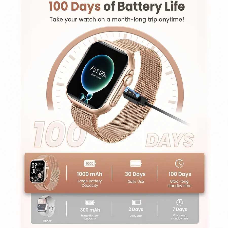 Viiray Smart Watch with 1000mAh Battery 100-Day Long Battery Life 110 Sports Modes Rate Sleep Monitor for Men Wen C251203