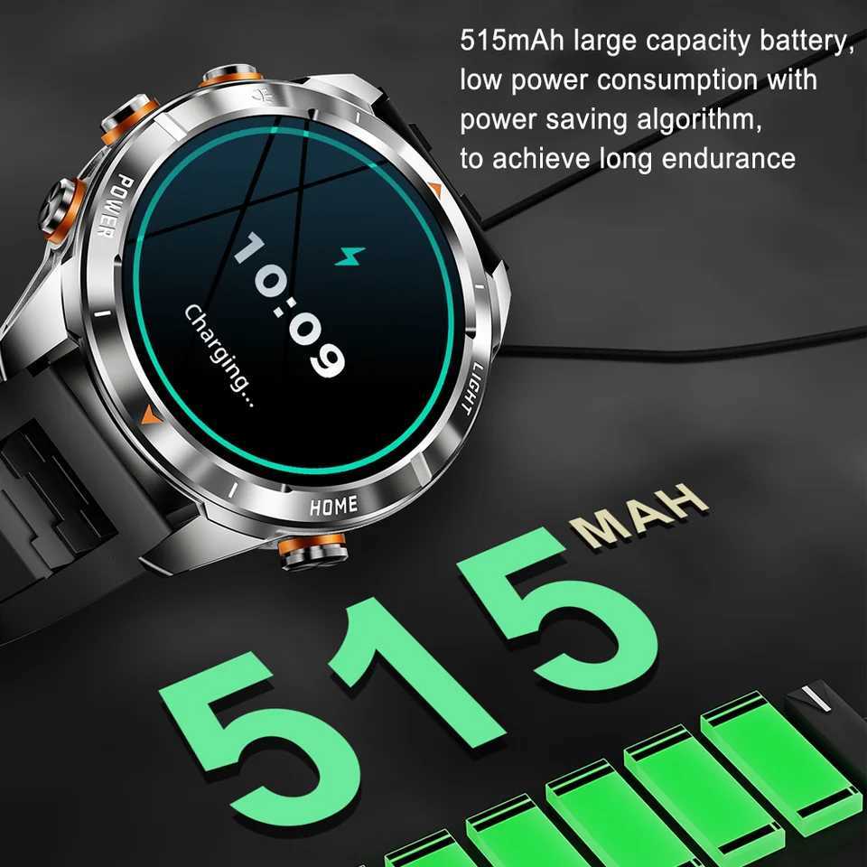 Military Smart Watch Men 10ATM Waterproof 146 AMOLED Sn LED Flashlight 515mAh Battery Rate Sport BT Call Smartwatch C251203