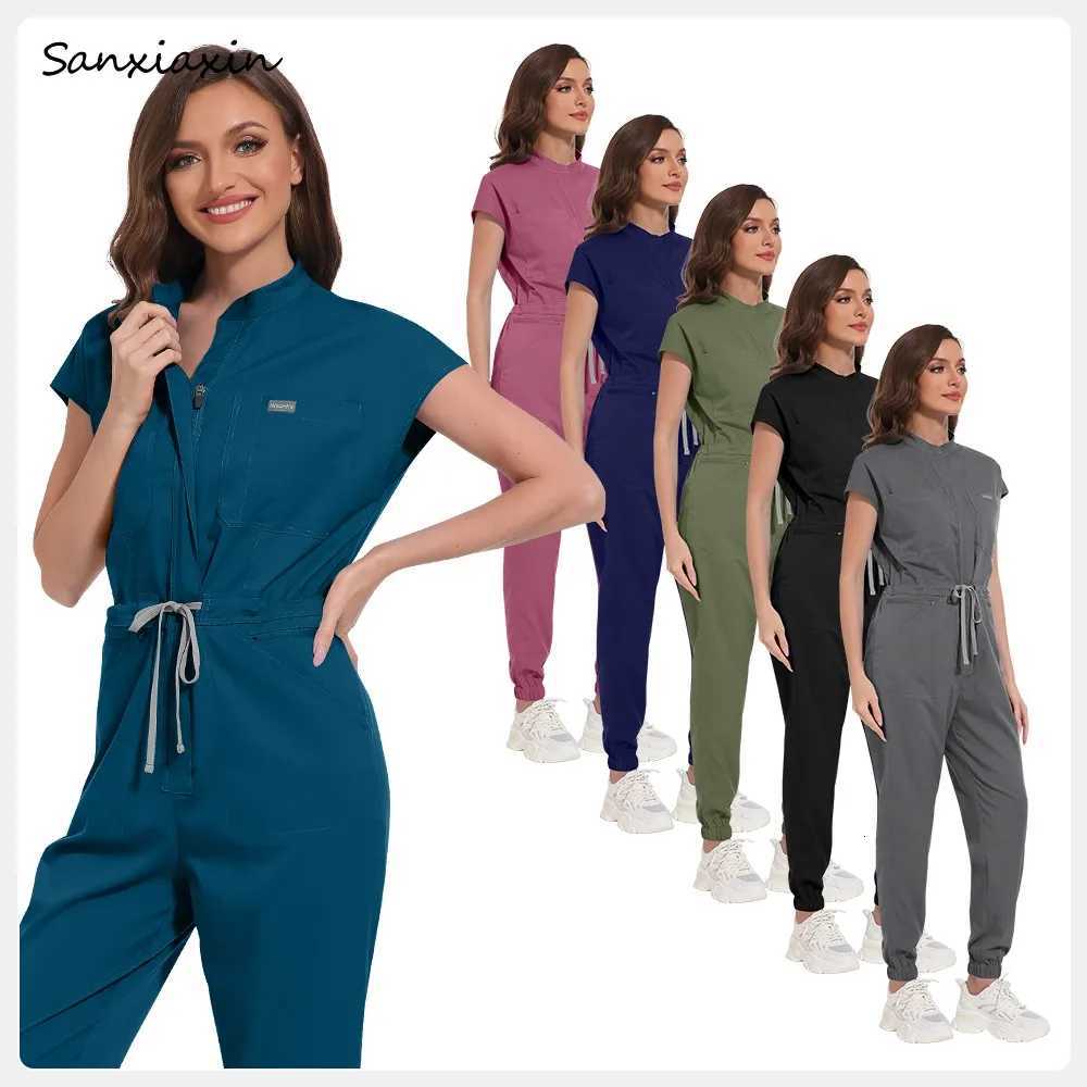 Clinical Uniforms Women Dental Hospital Joggers Clothes Scrubs Jumpsuit Medical Pet Grooming Nurse Scrubs Uniforms Spa Work Wear X251203
