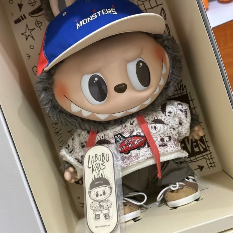 38cm LABUBU X VANS Collaboration Vinyl Plush Doll Trendy Collectible Gift for Display QIAOWANTONG