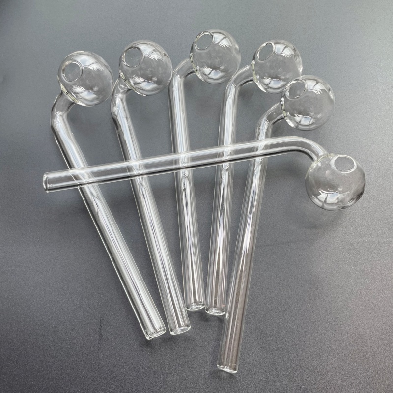 30ball Pyrex Glass Oil Burner Pipes 14cm Curved Bent Hand Tube Water glass Pipe