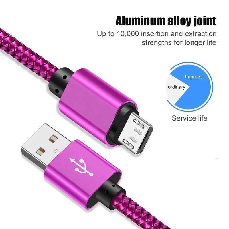 Micro USB Cable Data Sync 2A Nylon Braided Fast Charging 1M 2M Charger Cable For Android Phone USB Micro C251203