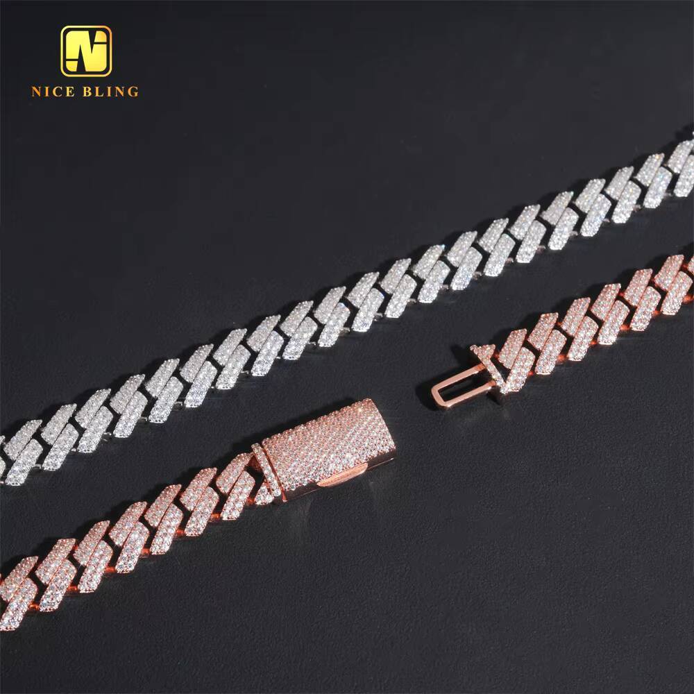13mm 2 Rows High Quality CZ Stone Iced Out Cuban Link Chain 925 Silver Hip Hop Jewelry Cubic Zirconia Diamond Necklace Bracelet