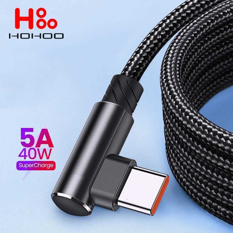 5A 40W USB Type C Cable 90 degree Fast Charging For Redmi Wire Cord Type C Charger Phone Charging Cable Cord C251203