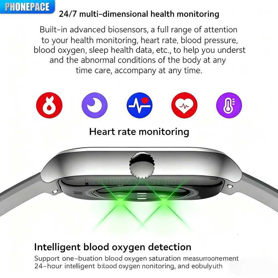 PHONEPACE H9 Intelligent Watch Call Remote Photography Sleep Monitoring Mtiple Sports Modes Rate Blood C251203