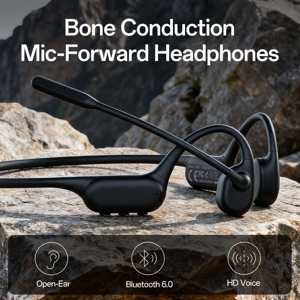 Famous brand Cross-border S18M True Bone Conduction Bluetooth with Microphone, Ultra-long Battery Life, Running and Cycling Sports Earphones