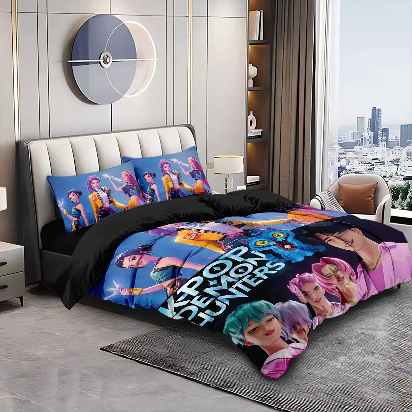 K- Bedding Set s Themed or Black other side Print Polter Student Dormitory Duvet Cover Boys Girls Gift H251203 - view 5