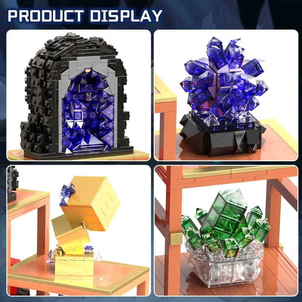 MOC Crystals Building Blocks Sets Amethyst Off Crystal Decor Gemstone Ore Quartz Crystals Bricks Toys Adt Gift Wealth Tower C251203