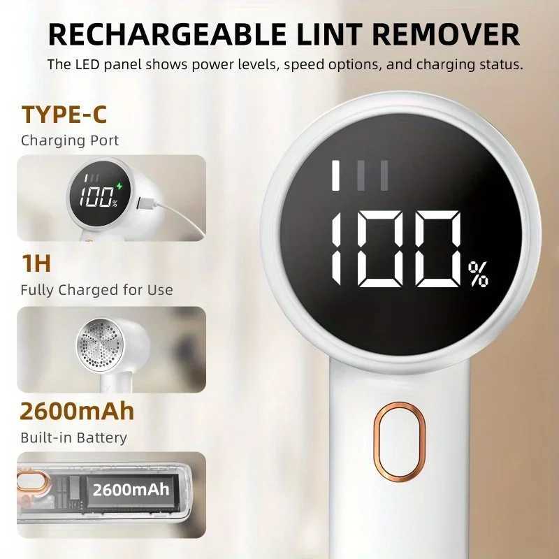 Electric Lint Remover Fabric Shaver USB Rechargeable Sweater Shaver Power Lint Shaver LED Display Fuzz Remover M251203 - view 6