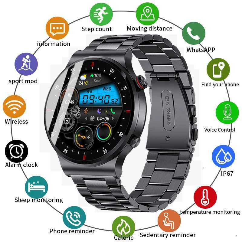 LIGE Outdoor Sport Smart Watch Men 185 inch AMOLED Sn Health Detection Waterproof Call Smartwatch For Android OS C251203