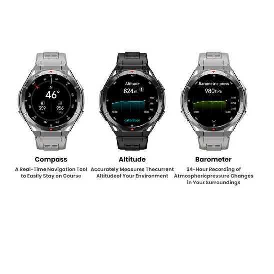 New Smart Watch GPS Sports Cpass Altitude Air Pressure e Tooth Call 3ATM Waterproof Health AMOLED Sn Smartwatch 480Mah C251203