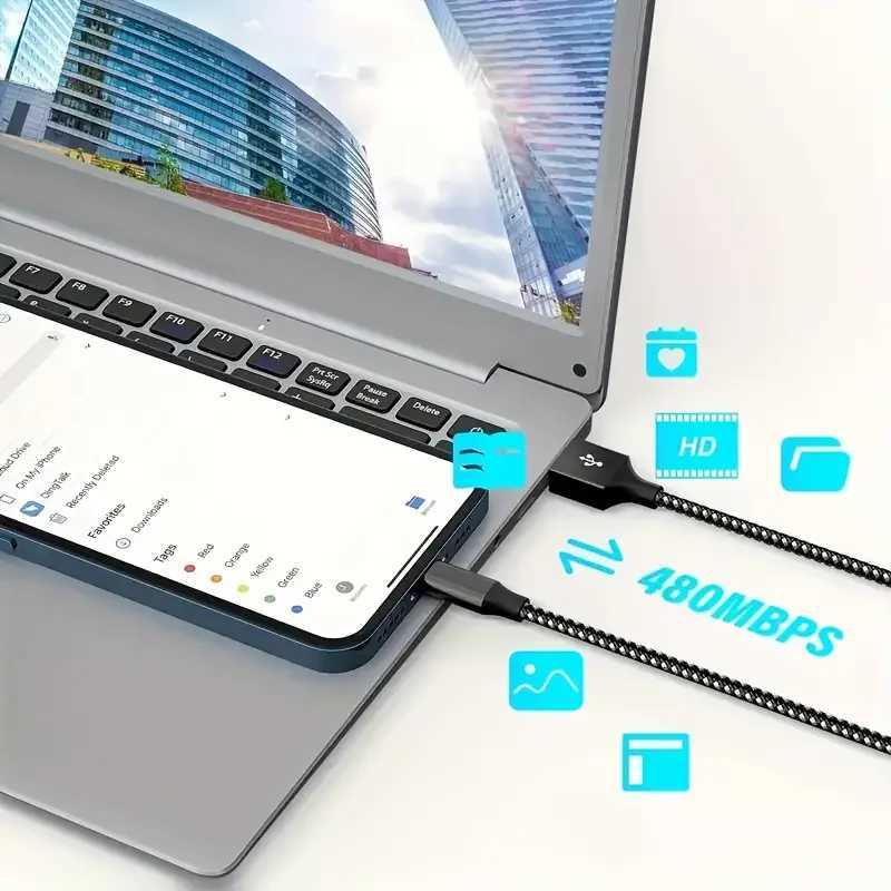 2PCS USB A to Lightning Fast Charging Nylon Braided MFI Certified Data Cable 480Mbps Cpatible for iPhone14 13 12 11 Pro C251203