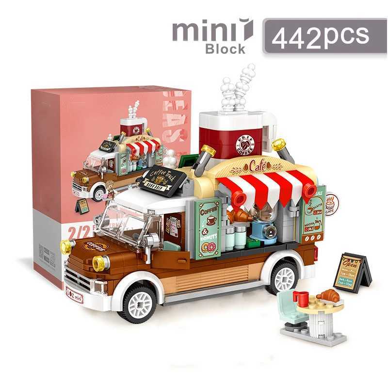 Mini Building Blocks Coffee Shop Car Toys DIY Childrens Educational Assembly Small Particle Bricks Holiday Gifts C251203