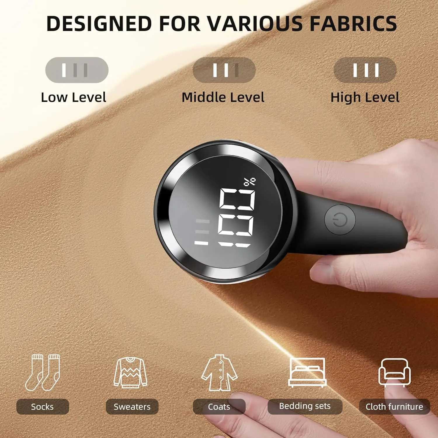 Digital Display Mini Lint Remover Powerful No-Clog USB Charging Portable Design for Fabric Clothes Garment Care M251203 - view 7