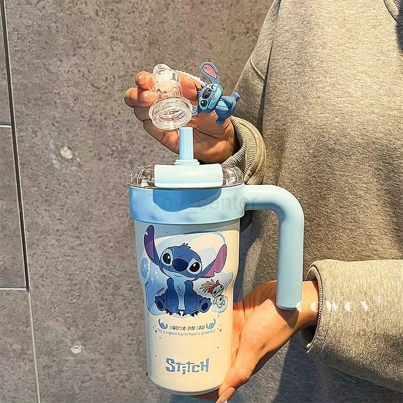 Disney Thermos Stainless Steel Cup Ice Fishing Cup Tea-Water Separator Large-Capacity Portable Straw Cup for Office Students H251203