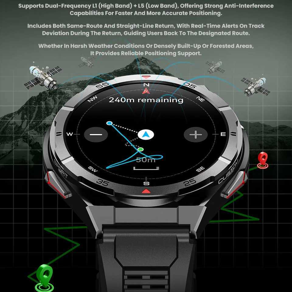 New Smart Watch GPS Sports Cpass Altitude Air Pressure e Tooth Call 3ATM Waterproof Health AMOLED Sn Smartwatch 480Mah C251203