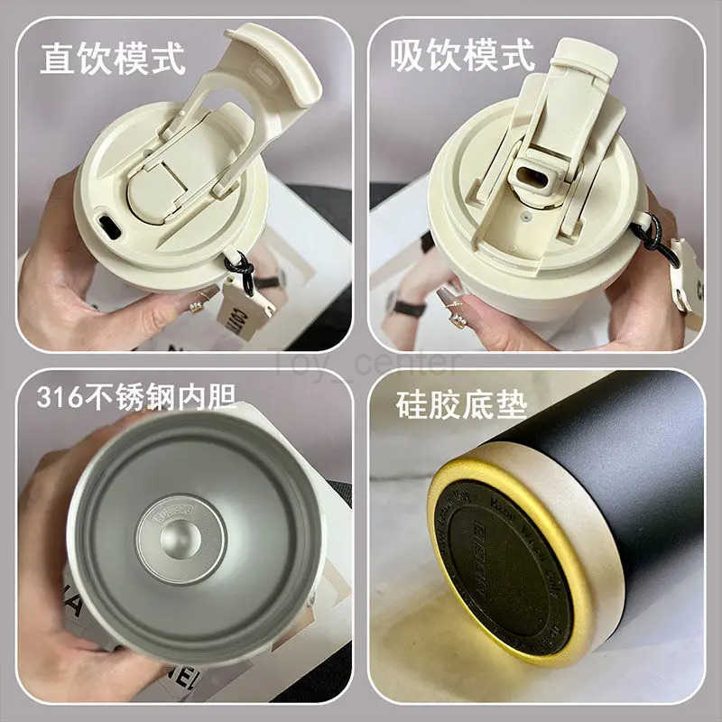 Disney New Stitch cartoon cute thermos mug creative large capacity insulated cold coffee mug leak-proof direct drink cup gift H251203