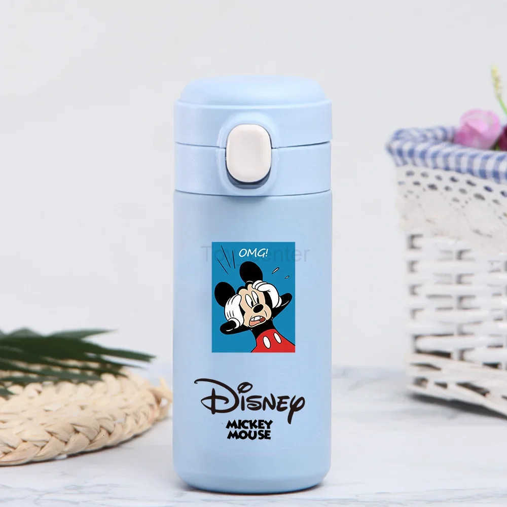 Disney Mickey Mouse Thermal Cup Portable Large Capacity Sports Water Bottle Kids Drinking Cup Thermal Stainless Steel Bottle H251203