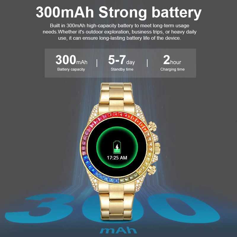 Lige Watches For Men Luxury Stainless Steel Band Watch Diamond-Studded Business Smart Watches Waterproof Analog Quartz WatchBox C251203