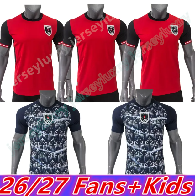 2026 2027 Austria Jerseys Euro Soccer Jersey Souvenir Arnautovic Football Shirt Home Away Alaba Camisetas De Futbol Men Kids Sabitzer Lienhart Uniform