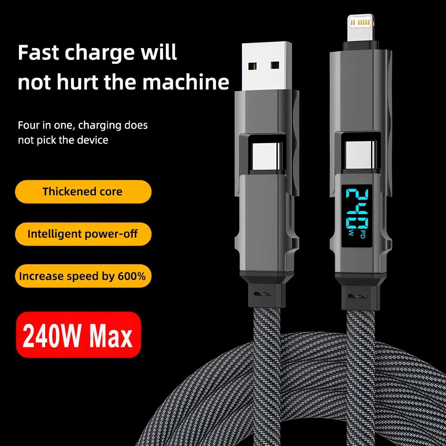 Mti - Interface Fast Charging Cable with Digital Display For iPhone 15 14 Max Book iPad iphone chargers C251203