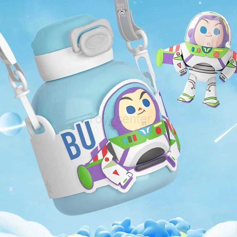 Disney cartoon cute Buzz Lightyear mens and womens thermos cup pot belly straw versatile water cup high value birthday gift H251203