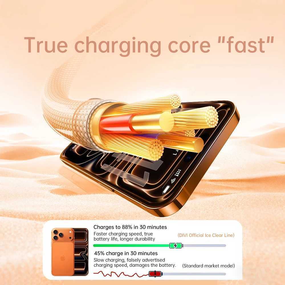 DIVI Type C Cable For iPhone 17 16 15 Pro Max USB C to USB C Cable For book iPad Type-C Cable C251203