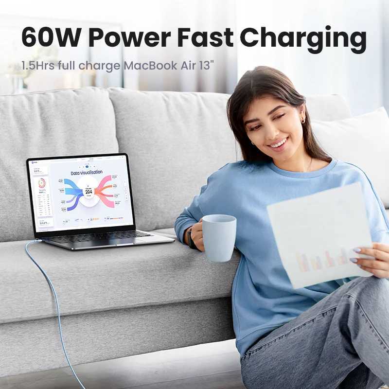 UGREEN 60W 100W USB C To Type C Cable PD Fast Charging Charger Cable For book Liquid Silicone USB Cable C251203