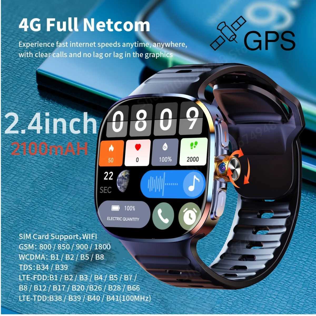 M99 Smart Watch Android 100 Smartwatch With Sim Card Rotary Camera GPS WIFI Cpass 512GB Storage 24inch larger Amoled Sn C251203