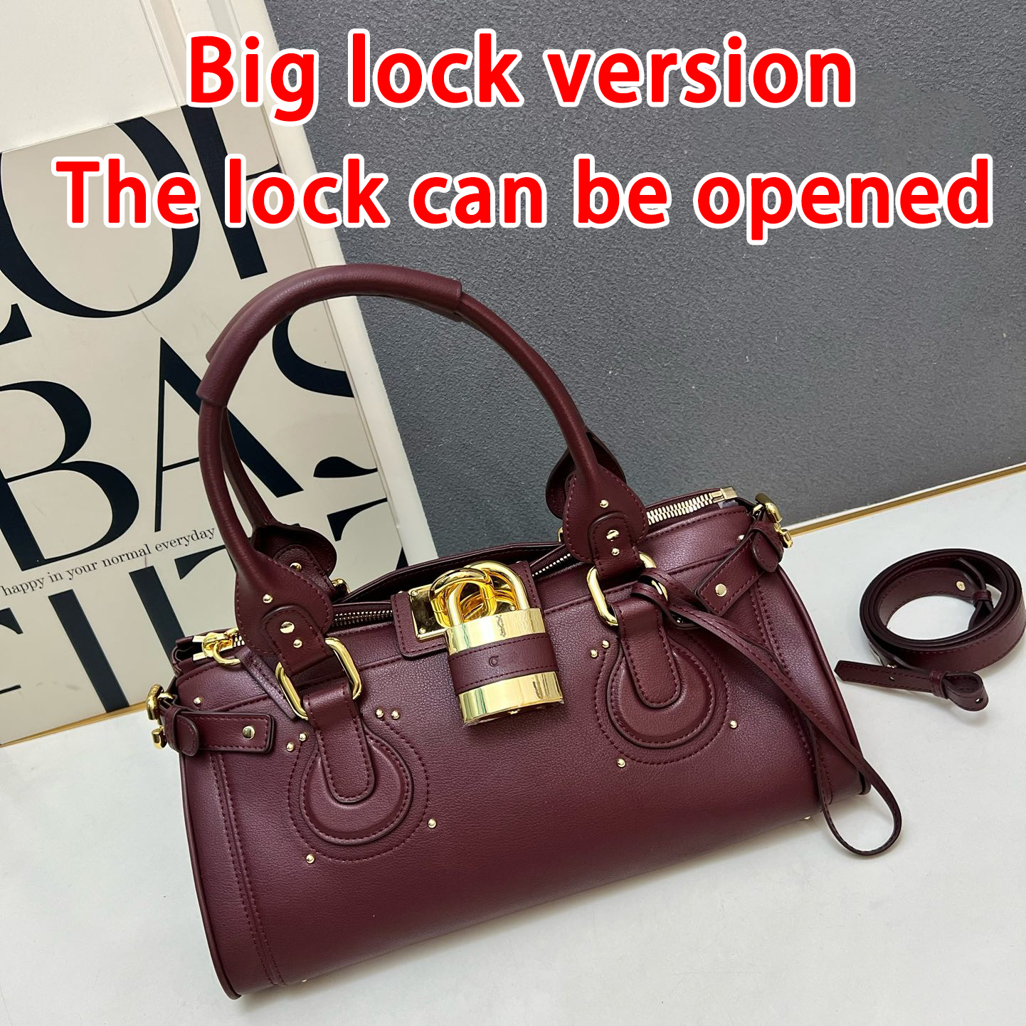 designer bag Luxury Paddington bag Tote bag Big lock version The lock can be opened woman design Grain leather new fashion handbag Retro Lock Head Bag Handheld 10A